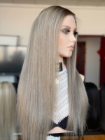 SHY Nouvelle Conception Perruques en Cheveux Naturels Lace Front Cheveux Remy Premium Ligne de Cheveux Naturelle Remplacement Capillaire pour Femmes Blanches