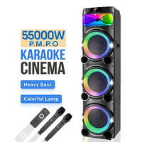 AO-3107 Altavoz Inalámbrico de 10 Pulgadas con Subwoofer, Altavoz de Madera para Fiestas con Luces RGB de Colores, para Eventos, DJ, HIFI, Karaoke, Altavoces BT