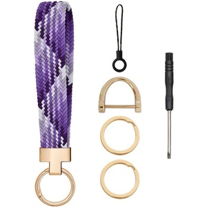 Chaveiro Elástico Trançado Personalizável para Carro, Cordão para Crachá de Trabalho, Chaveiro de Pulso, Pingente de Hardware - Product Image 6