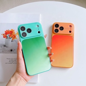 เคสโทรศัพท์มือถือแฟชั่นสีนีออนแบบกระจกสำหรับ <span class=keywords><strong>iPhone</strong></span> 17 16 15 Pro <span class=keywords><strong>Max</strong></span> ป้องกันกล้อง ปุ่ม AI  ด้านหลังแบบด้านนุ่ม - Product Image 3