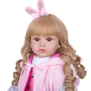 カスタマイズされた生まれ変わった赤ちゃん人形シリコン全身女の子ブロンドの髪リアルな赤ちゃんのような人生すごい人形