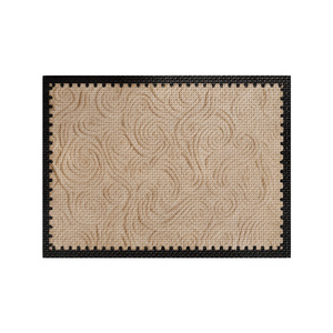 Door Mat Rectangle Cream Abstract <b>Pattern</b> Polyester Fiber Home Entryway Rug Linen Rubber Base - Product Image 2