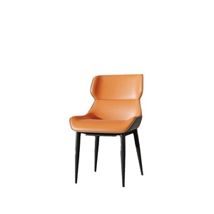 Chaise de salle à manger en cuir minimaliste moderne, rembourrée, haut de gamme, pour salon et salle à manger - Product Image 5