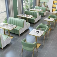 Design personnalisé Moderne Durable Café Banc Sièges Restauration Rapide Restaurant Tables À Manger Chaises Ensembles Café Cabines De Bar Meubles