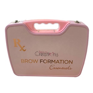 custom branding metal tinplate material large size tin tool box storage box with handle and latches for beauty kit