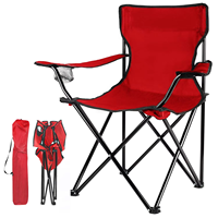 Chaise de camping pliable portable à prix de gros avec porte-gobelet en maille et accoudoirs