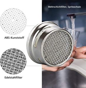 Aérateur d'évier de salle de bain, pièces de rechange d'aérateur de robinet de cuisine filetage mâle 15/16 pouces 24mm avec joint et clé - Product Image 4