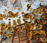 Suspension Moderne de Luxe en Verre Cristal LED, Lustre Personnalisé et Plafonnier pour Villa