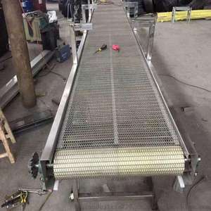 Kettingnet Transportband Van Fruit En Plantaardige Voedsel Reinigingsmachine Kleine Roestvrijstalen Metalen Net Band Transportband - Product Image 5