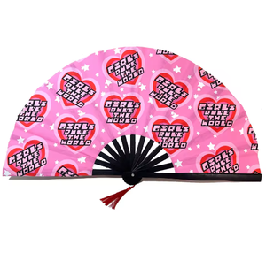 Abanicos de papel grandes personalizados, plegables, de bambú, para bodas, estilo chino, económicos - Product Image 4