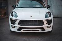 Nouveau 2014-2017 pour Porsche MACAN 95B.1 : Lame avant, séparateur de pare-chocs avant, diffuseur avant - Amélioration par montage à visser