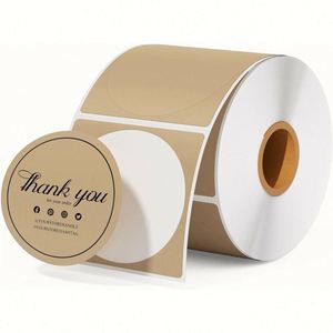 Etiquetas Adhesivas de Papel y Vinilo Ecológicas, Resistentes al Agua, en Rollo, con Corte Troquelado, de Agradecimiento, de Advertencia, para Sellado de Bolsas de Embalaje, Impresión a Color Personalizada - Product Image 1