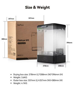 Secador de Filamentos SUNLU SP2, Secado a Alta Temperatura, Compatible con Filamentos de 0.25~3KG, Excelente Sellado y Aislamiento, Temperatura Máxima de 70°C - Product Image 3