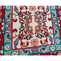 China Günstige NZ Wolle Authentic Persian Style Rot und Blau 100*100cm Handgetufteter Teppich Teppich für elegantes Wohnzimmer Dekor