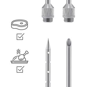 Inyector <span class=keywords><strong>de</strong></span> cocina <span class=keywords><strong>de</strong></span> acero inoxidable, inyector <span class=keywords><strong>de</strong></span> adobo <span class=keywords><strong>de</strong></span> 60ml Incl. 3 agujas para asar, asar, curar - Product Image 5