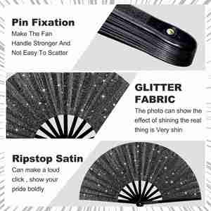 Éventail pliant sculpté en forme d'ange, écologique, 33 cm, différents styles, grand format, pour Halloween, fêtes et mariages, publicité - Product Image 5