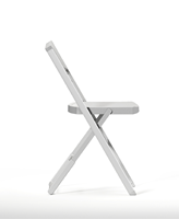 Chaise de bureau pliable en plastique PP transparent de style minimaliste moderne avec cadre en métal pour la maison, le bureau et le salon