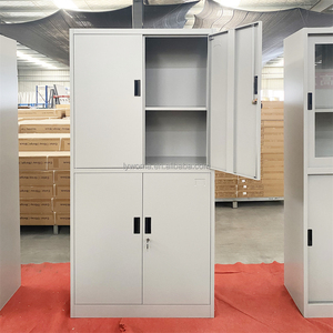 Armoire de rangement en acier à 4 portes avec serrure, armoire à dossiers verrouillable réglable pour la maison, meuble de bureau en métal - Product Image 1
