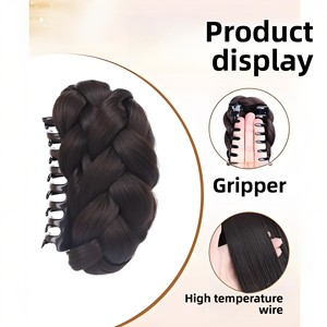 Perruque Chignon Rond pour Femme, Chignon Tressé Haute Qualité, Outil pour Coiffure Bouclée, Utilisation à l'Arrière <span class=keywords><strong>de</strong></span> la Tête, Fil Haute Température, Modèle OMBRE 7134A - Product Image 4