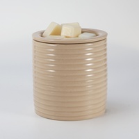 Brûleur de cire en céramique gaufrée fait main, chauffe-bougie électrique aromatique, diffuseur de cire très parfumée, chauffe-bougie de table, décoration d'intérieur aromatique