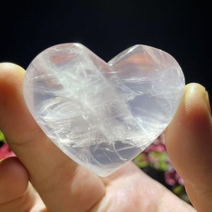 Usine de gros Pierre précieuse naturelle Starlight Rose Quartz <span class=keywords><strong>Coeur</strong></span> Lune Cristal Artisanat pour cadeau et décoration intérieure - Product Image 6