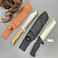 Couteau à découper les os robuste en acier à haute teneur en carbone, couteau de boucher à manche intégral avec poignée en bois pour boucher et chef