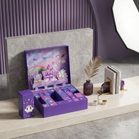 Boîte de calendrier de l'avent en forme de château 3D violet personnalisable avec logo, conteneur rigide de qualité supérieure avec 24 tiroirs pour cosmétiques en vrac