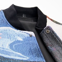 Quantité minimale de commande 1pc Haute Qualité Bouton Tapisserie Baseball Veste Personnalisé Fil Teint Hommes Plus-Size Jacquard Veste