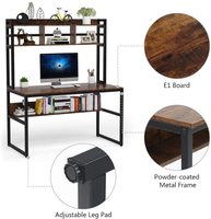 ÉCHANTILLON GRATUIT Bureau d'ordinateur avec clapier Bureau rustique Bureau d'étude Poste de travail d'écriture avec étagère de rangement sous le dessus pour bureau à domicile