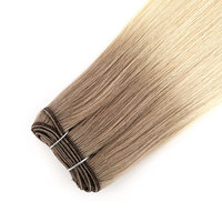 Trame d'extensions de cheveux Remy Slaves russes européennes à double dessin avec logo personnalisé Delux