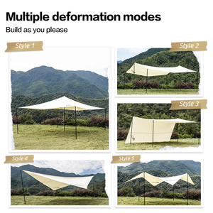 Mobi GardenEra ERA 500 Parasol grande de cuatro espacios para exteriores Toldo impermeable multiusos a prueba de lluvia - Product Image 6