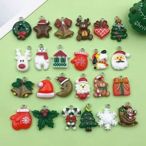 Colorful Resin Christmas Pendants 24 Styles Cartoon Themed For DIY Jewelry Accessories Unisex Gift Charms - Product Image 1