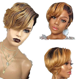 Peluca <span class=keywords><strong>de</strong></span> Cabello Corto y Rizado Dorado <span class=keywords><strong>de</strong></span> Moda, Pelucas para Mujer, Esponjosas, Suaves y <span class=keywords><strong>de</strong></span> Buena Calidad, <span class=keywords><strong>Precio</strong></span> al por Mayor - Product Image 6