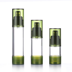 Calidad 15ml 30ml 50ml Botella de bomba sin aire <span class=keywords><strong>verde</strong></span> <span class=keywords><strong>militar</strong></span> de plástico para Esencia de loción de crema - Product Image 1