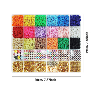 세련된 DIY 폴리머 클레이 비드 세트-세련된 팔찌를위한 알파벳 비즈 및 다채로운 조각 - Product Image 2