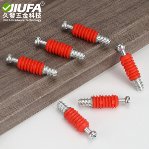Conector oculto para muebles Jiufa, junta de tornillo de plástico rojo para soporte de estantes de gabinetes - Product Image 1