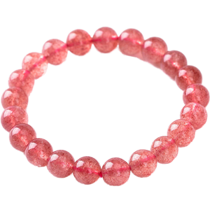 Pulsera de Cuarzo Rosa con Cuentas, Forma de Esfera Pulida, Tendencia de Moda, Tema de Amor, Joyería para el Día de San Valentín - Product Image 1