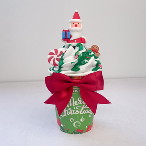 6.9 Inch Realistic Artificial Dessert Ornament Christmas Green Paper Cup Ice Cream Fake Physical Model Festive Plastic Crafts - Product Image 5