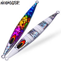 NOUVEAU MAJOR Leurre de pêche au jig lent lumineux 30g-250g pour eau salée avec yeux 3D