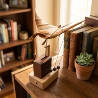 Vente en gros Nouveau jouet créatif en bois automatique en forme de raie manta, ornement de décoration de bureau fait main, cadeau d'anniversaire unique