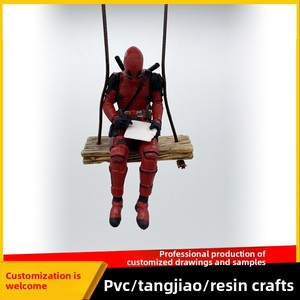 Colgante de plástico para espejo retrovisor de coche de los Vengadores de dibujos animados, Deadpool, Muñeco de la Pequeña Mercenario, Adorno colgante para oficina - Product Image 2