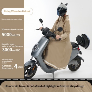 Long <b>Raincoat</b> for Adults, Fashion Trench Coat Waterproof Poncho, Oxford Material Multi-Functional Hooded Cycling Rainwear - Product Image 3