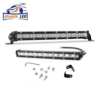 Barre lumineuse LED ultra-mince à une rangée de 12 pouces 14 pouces 36W 3600LM Combo Spot Flood pour camions tout-terrain ATV Accessoires de voiture étanches