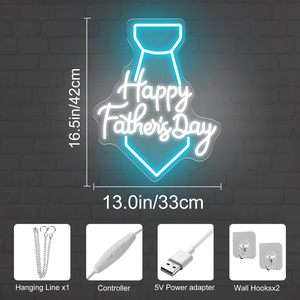 Letreros de Feliz Día del Padre, Letreros LED de Neón regulables con alimentación USB, luz ambiental para escaparates, luz decorativa para escaparates, luz indicadora de calle, 5V - Product Image 1