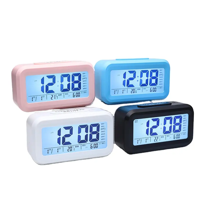 Jam Analog Pintar dengan Tampilan Digital, Jam Alarm LCD Jam Digital Tenaga Baterai