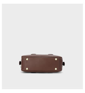 Andong Genuine Leather Korean Style Boston Pillow Crossbody <b>Small</b> Square <b>Bag</b> for Women's Girls Work Handbag <b>Shoulder</b> Sling <b>Bags</b> - Product Image 4
