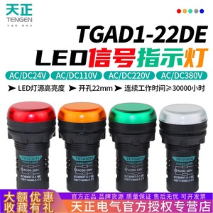 Lampe de signalisation LED Tengen TGAD1-22DE rouge 220V IP65 durable - Product Image 2