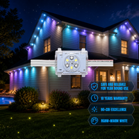 Guirlandes lumineuses de Noël extérieures permanentes Rgbic de 200 pieds, 300 pieds, 400 pieds, 48V, pour l'extérieur, Rgbw, 6 LED, source de lumière ponctuelle