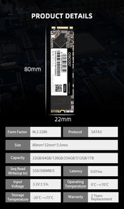 핫 세일 OSCOO ON800 내부 SATA 신형 노트북 데스크탑 컴퓨터 M.<span class=keywords><strong>2</strong></span> 2280 NGFF SSD 128GB 256GB 512GB 1TB 2TB 4TB 최대 550MB/S - Product Image 6