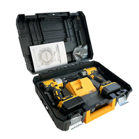Kit combiné perceuse et visseuse à chocs 20V sans fil avec 2 batteries, chargeur et mallette de transport